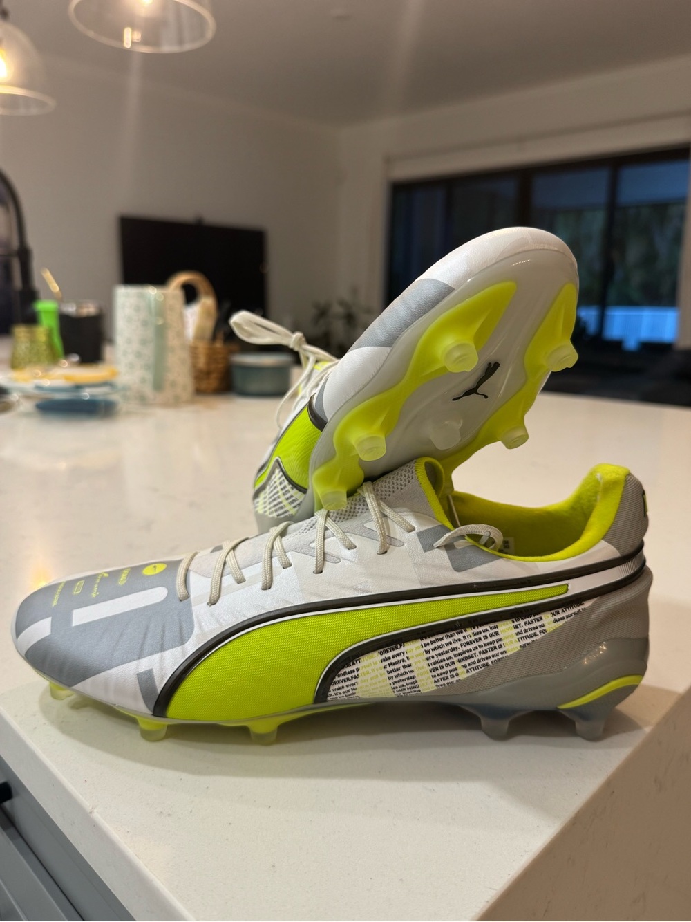 Puma KING Forever Neon Yellow & Gray Soccer Cleats - 108426-01